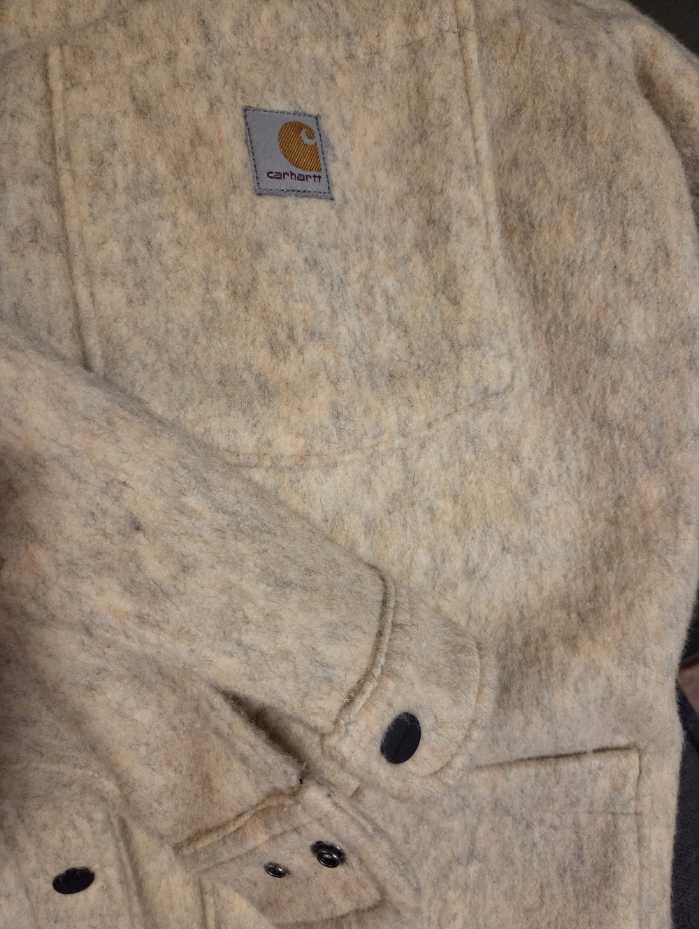 Carhartt Neutral Cream Collared Shacket - Picture 5 of 7
